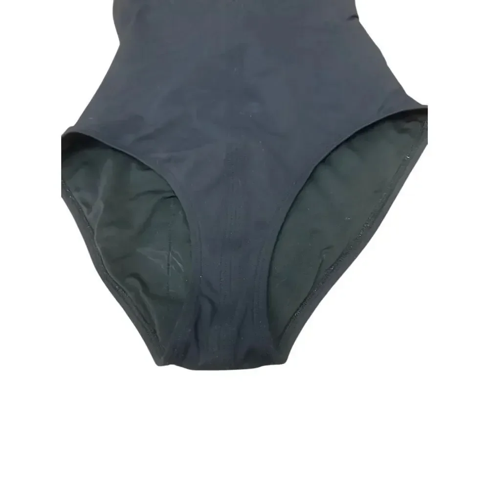 Proenza Schouler Womens Deep V Neck Maillot One Piece Swimsuit Black Size L/G